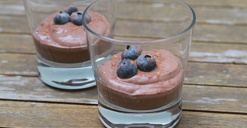 Mousse vegano de chocolate